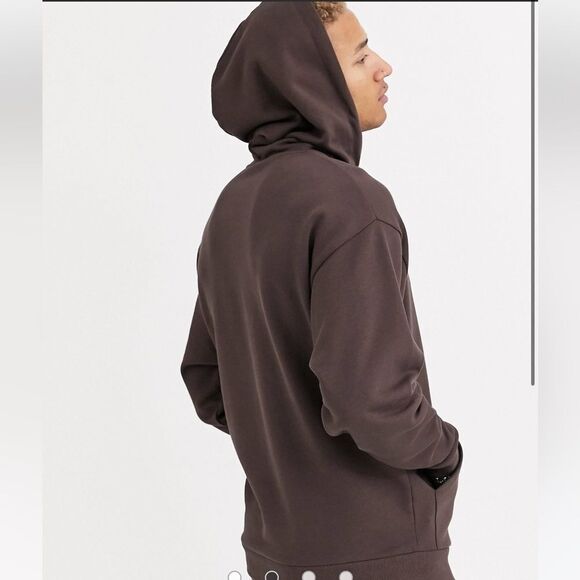 ASOS DESIGN oversized hoodie in dark brown (Seal Brown) XS NWT in packaging - Picture 2 of 7